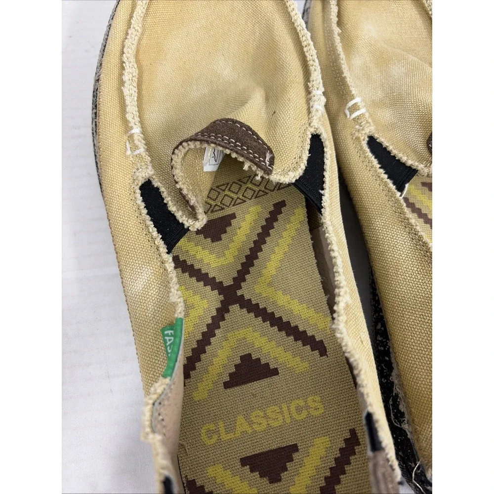 Vilocy Men's Size 45 11.5 Brown Tan Canvas Slip On Loafers Casual Shoes 2328 T18